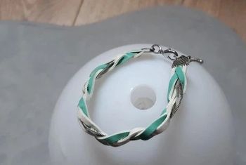 Bracelet torsadé menthe/argenté tape à l'oeil neuf jamais porté
