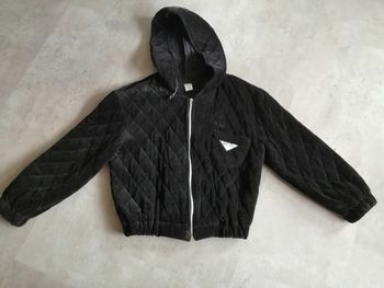 Blouson polaire noir avec capuche