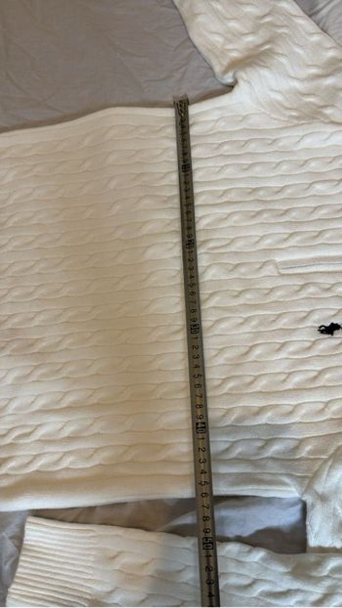 Zip torsadé Ralph Lauren blanc neuf - photo numéro 4