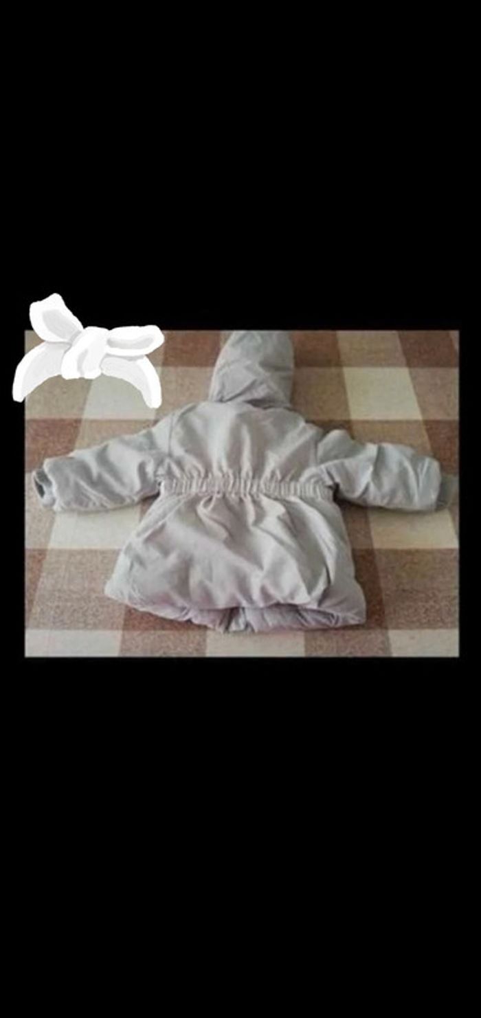 Manteau imperméable fourré polaire gris avec capuche Tex 9 mois neuf 7€ - photo numéro 4