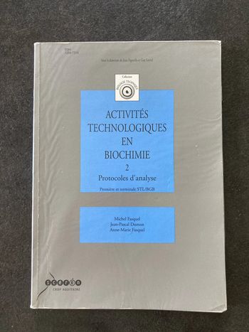 Livre activités technologiques en biochimie