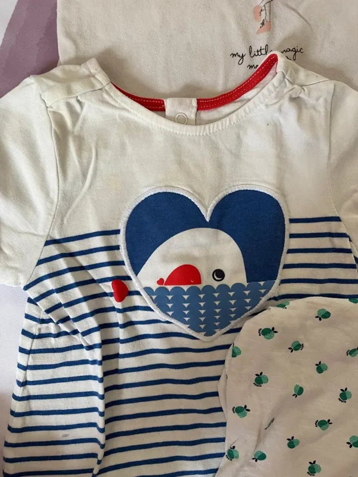 Lot de t-shirts manches courtes bébé fille – Taille 12 mois – Obaibi & Zara - photo numéro 2