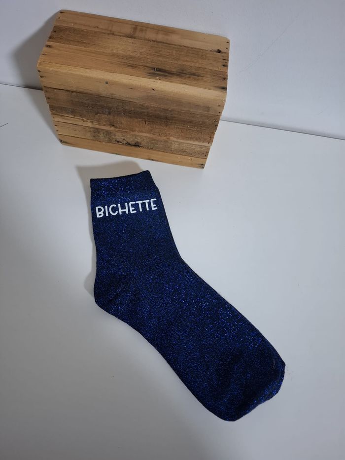 Chaussette à paillettes personnalisée 38/42 neuve - photo numéro 1