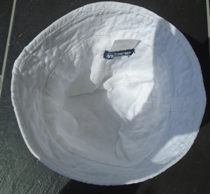 Joli chapeau blanc garçon 3-6 mois 100% lin - photo numéro 4