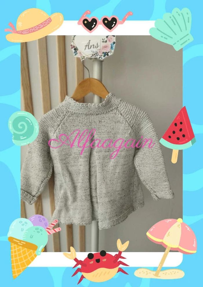 Gilet tricot gris neuf 4ans - photo numéro 3