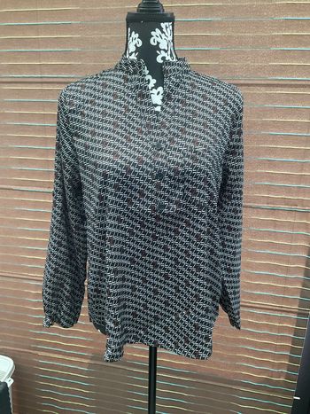 Blouse noire Z banc et brun TU neuve (n°8)