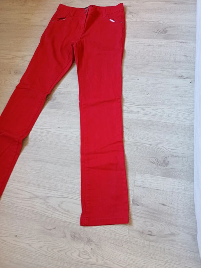Pantalon 14 ans fille Bilook  slim rouge tbe - photo numéro 3