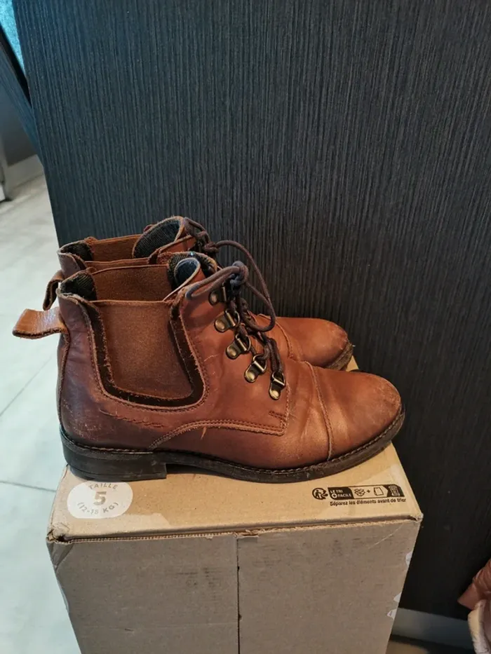 Bottines Marron cuir San marina - photo numéro 3