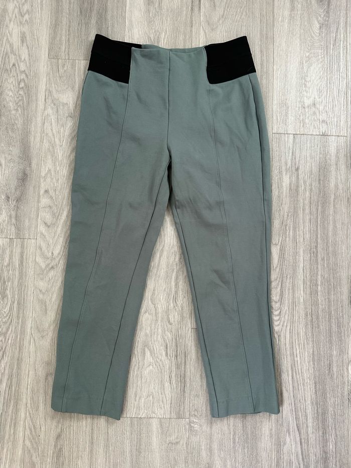Pantalon taille haute vert eucalyptus et noir Damart T46 3XL
