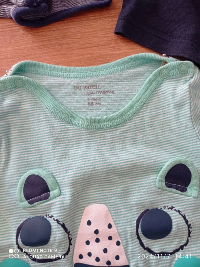 Lot 3 barboteuses combishorts 6 mois - photo numéro 4