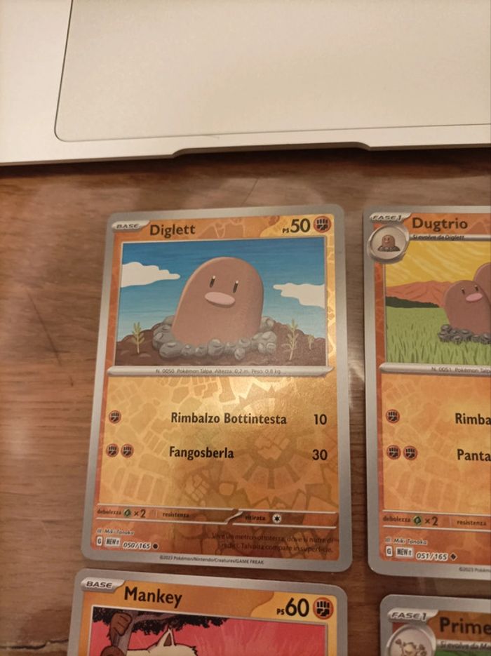 Lot de 4 cartes Pokemon 151 Taupiqueur Triopikeur Colossinge Férosinge Reverse - photo numéro 2