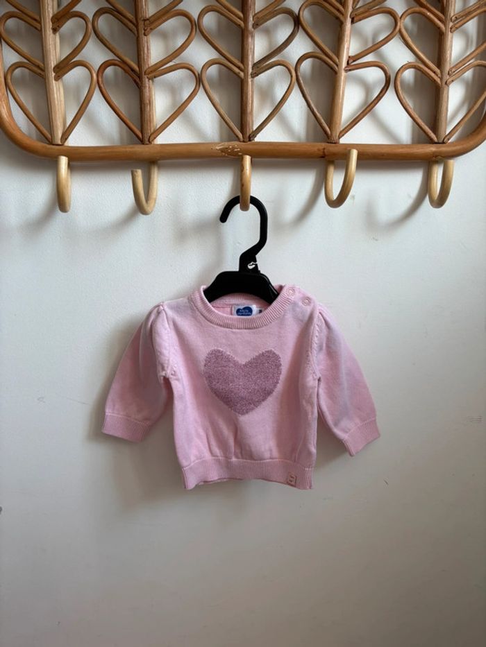 Pull cœur rose 3 mois