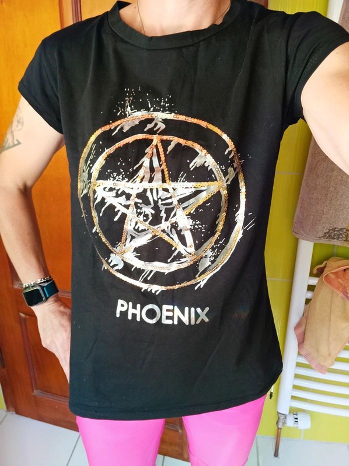 T-shirt femme noir Phœnix - photo numéro 2