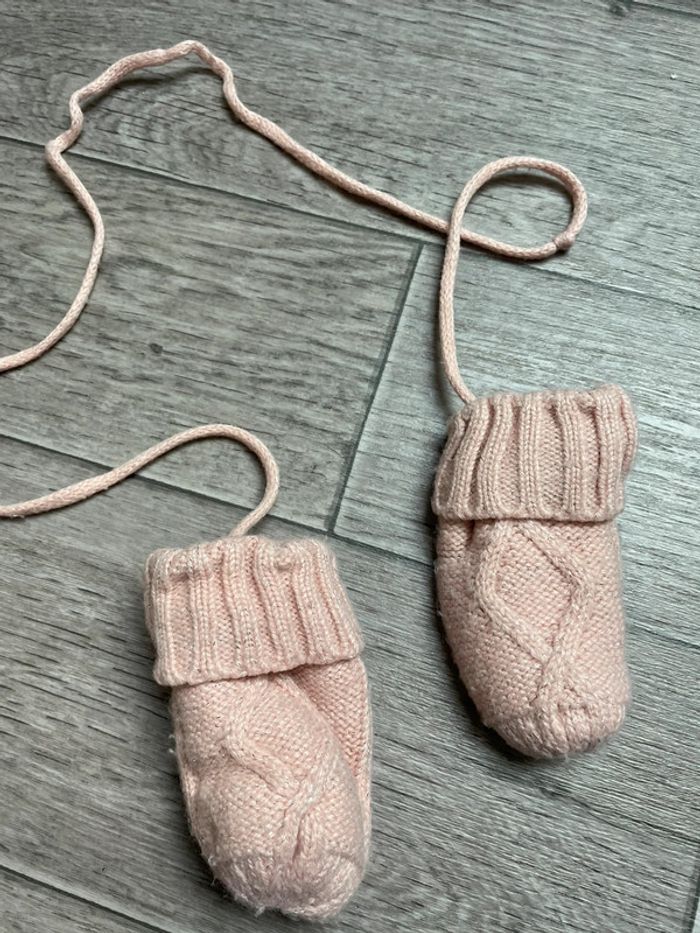 Gants moufles bébé Tex rose 1/3 mois - photo numéro 3