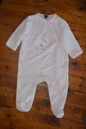 Pyjama velours coeurs fermeture devant Kiabi 12 mois