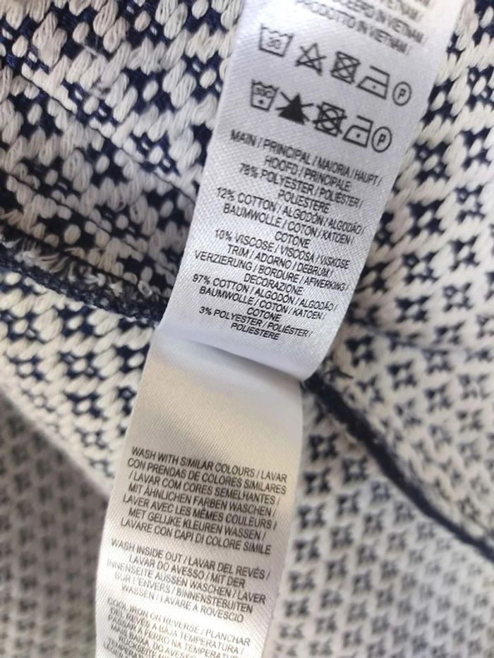 Veste neuve Primark taille 36 Pardessus imprimé bleu marine & blanc - photo numéro 10