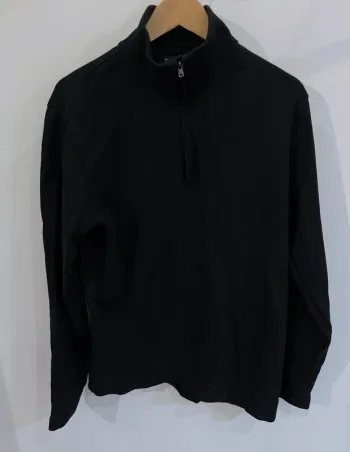 1/4 quarter Zip sweater Black Claiborne Men L