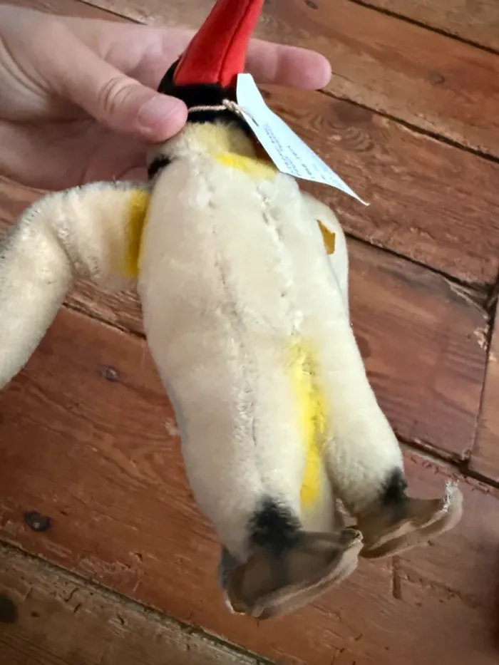 Peluche très ancienne rigide debout 22cm Steiff Manchot Peggy Penguin Pingouin Antarctique Papou - photo numéro 5