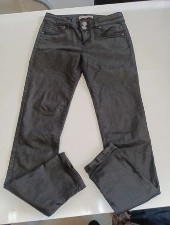 Pantalon jeans femme Cache cache taille 36 coupe skinny  noir brillant