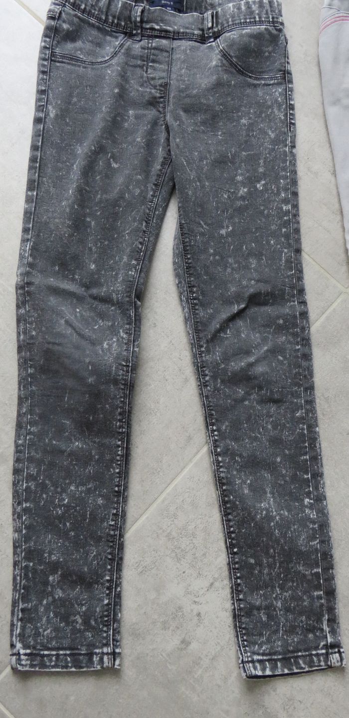 Pantalon, jegging gris noir fille 10 ans