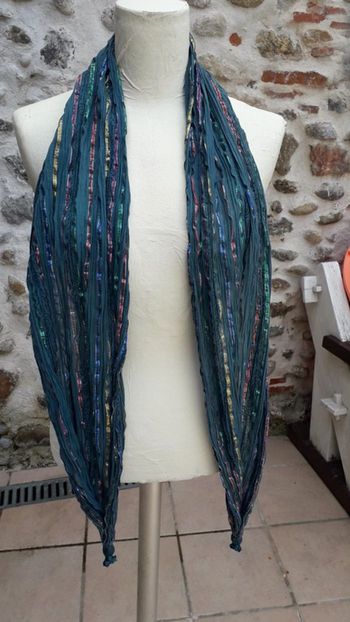 Foulard indien bleu canard