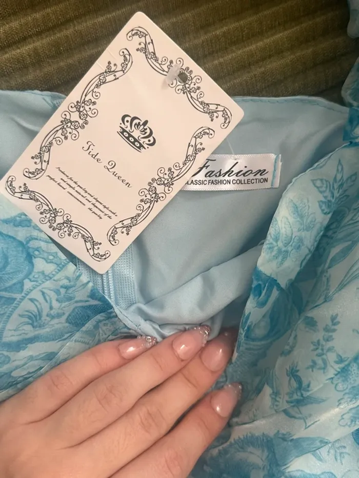 Maxi robe longue bleu AliExpress - photo numéro 4