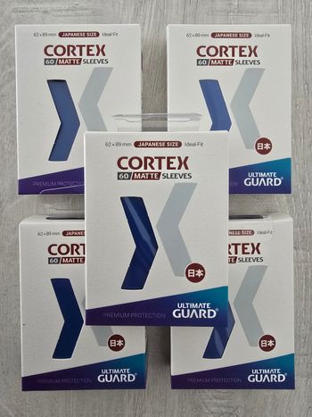 Lot de 5 paquets de 60 sleeves Ultimate Guard Cortex Mini Bleu Matte 