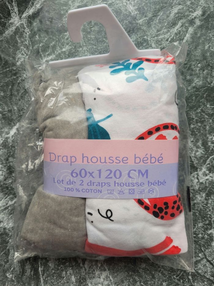 Lot de 2 draps housse lit bébé