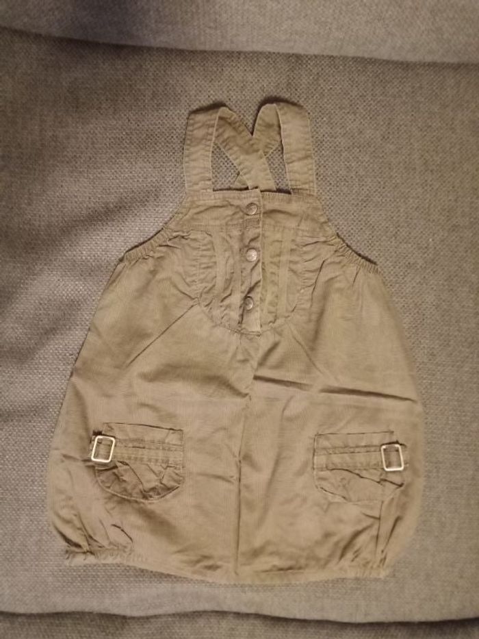Robe fines bretelles marron à chevrons