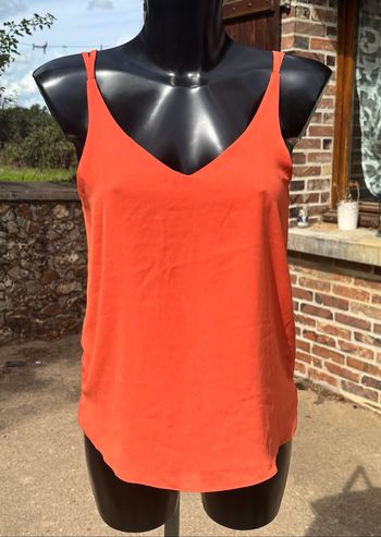 🌸 Débardeur fluide corail à bretelles fines – dos en V • T36 • Only Fashion 🌸