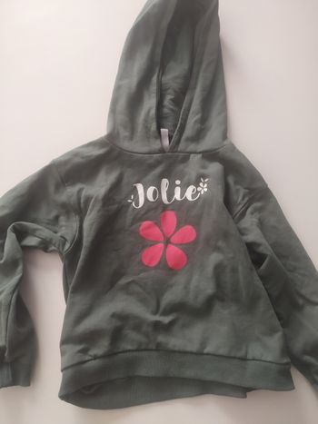 Sweat à capuche fille vert 8ans