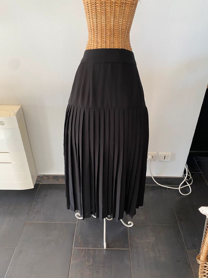 Jupe vintage Partypris Paris noire plissée taille 40/42 fabrication française - photo numéro 7
