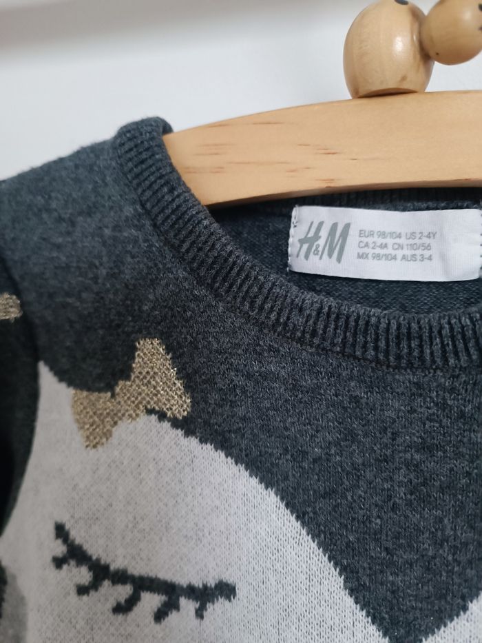Joli pull fille h&m hibou 4 ans - photo numéro 2
