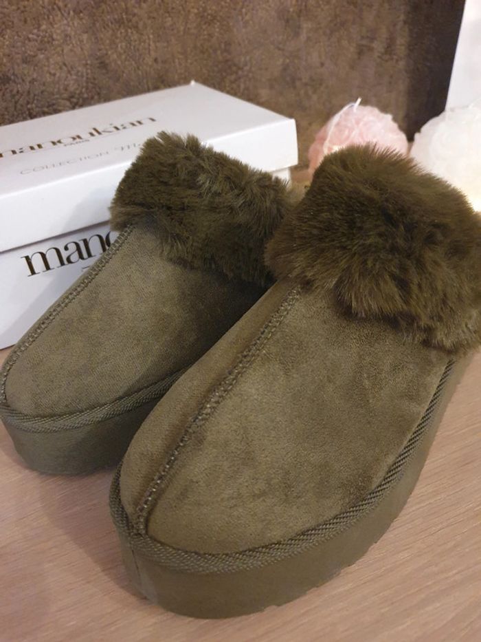 Bottines / chaussons vert armée Manoukian t39 - photo numéro 6