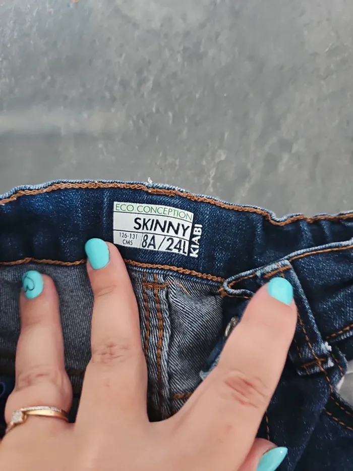 Jean skinny bleu foncé kiabi 8 ans - photo numéro 3