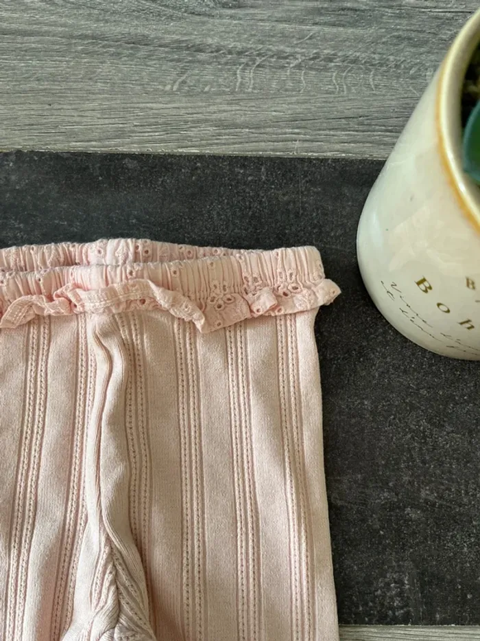 Legging rose détails broderie - photo numéro 2