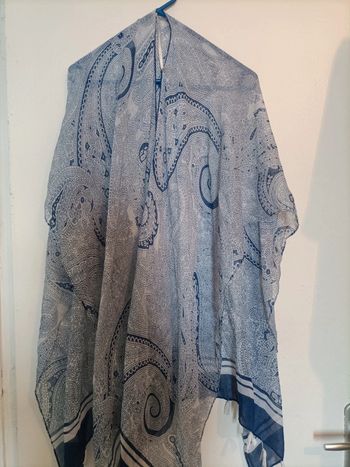 Poncho de plage bleu et blanc – Femme  Jeune fille