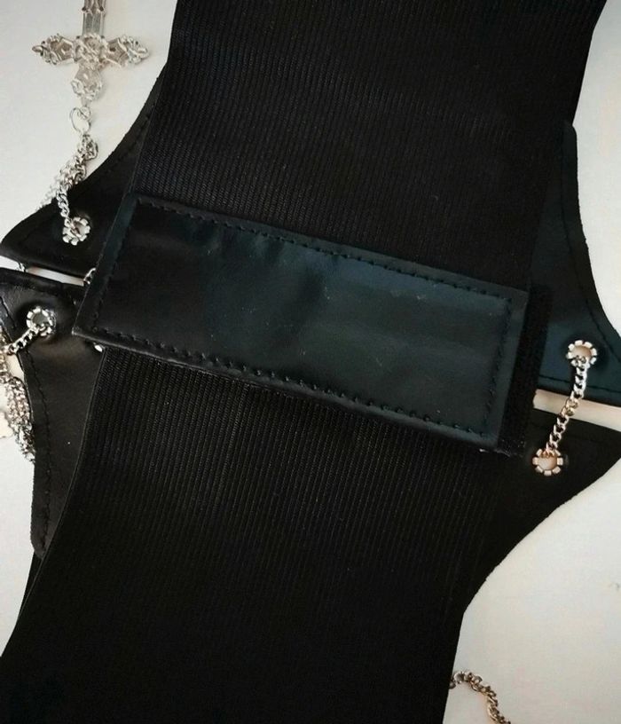 A37 ceinture gaine corset vintage rétro gothic noire ajustable - photo numéro 3