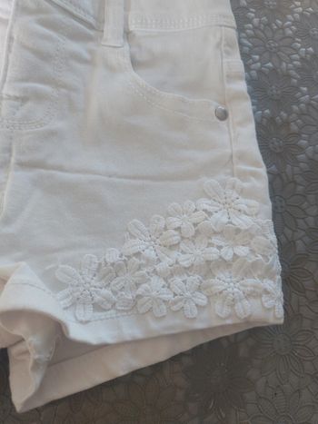 Short en jeans blanc fille bebe