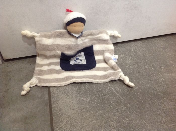 Doudou plat matelot en coton bio Weleda