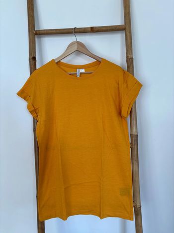 t-shirt très long jaune orange Divided taille S