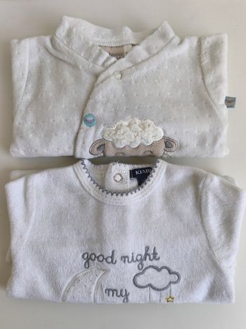 Lot de 2 pyjamas naissance
