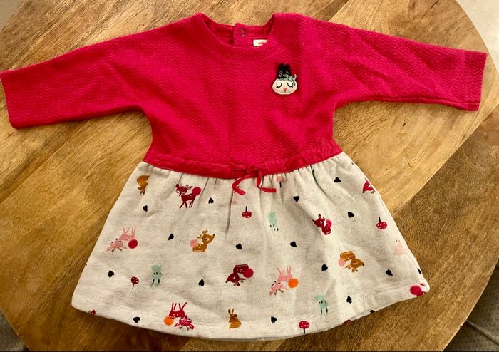 Ensemble Catimini 9 mois (71 cm) – robe manches longues + gilet - photo numéro 2