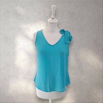 Blouse fluide sans manche bleu clair Morgan taille 38