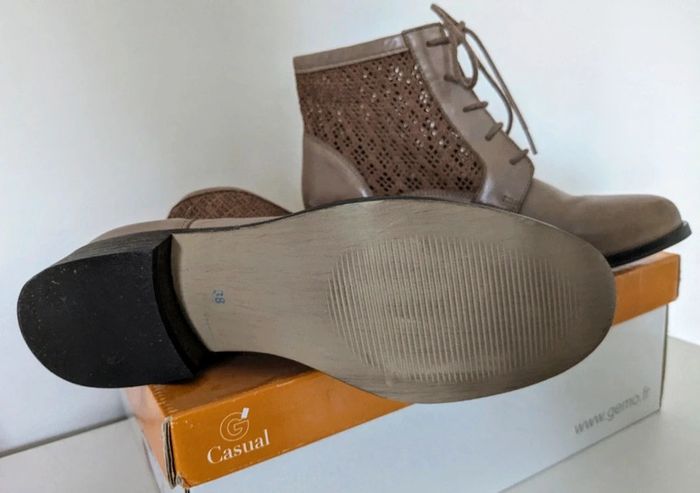Bottines dentelle marron 38 neuve Gémo - photo numéro 5