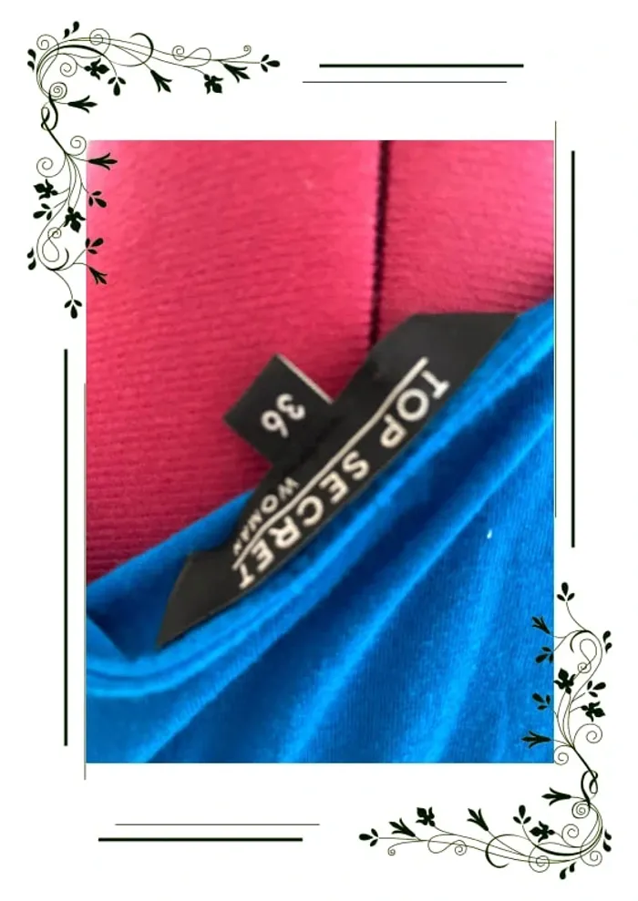Top blouse sans manches top secret bleu T 36 - photo numéro 3