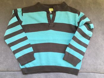 Pull Vertbaudet 4 ans Bleu et Gris