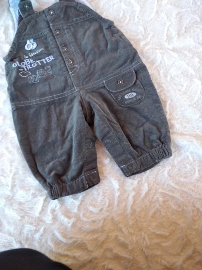 Salopette doublée velours Garçon 1 mois Hérisson Globe trotteur 100% coton - photo numéro 6