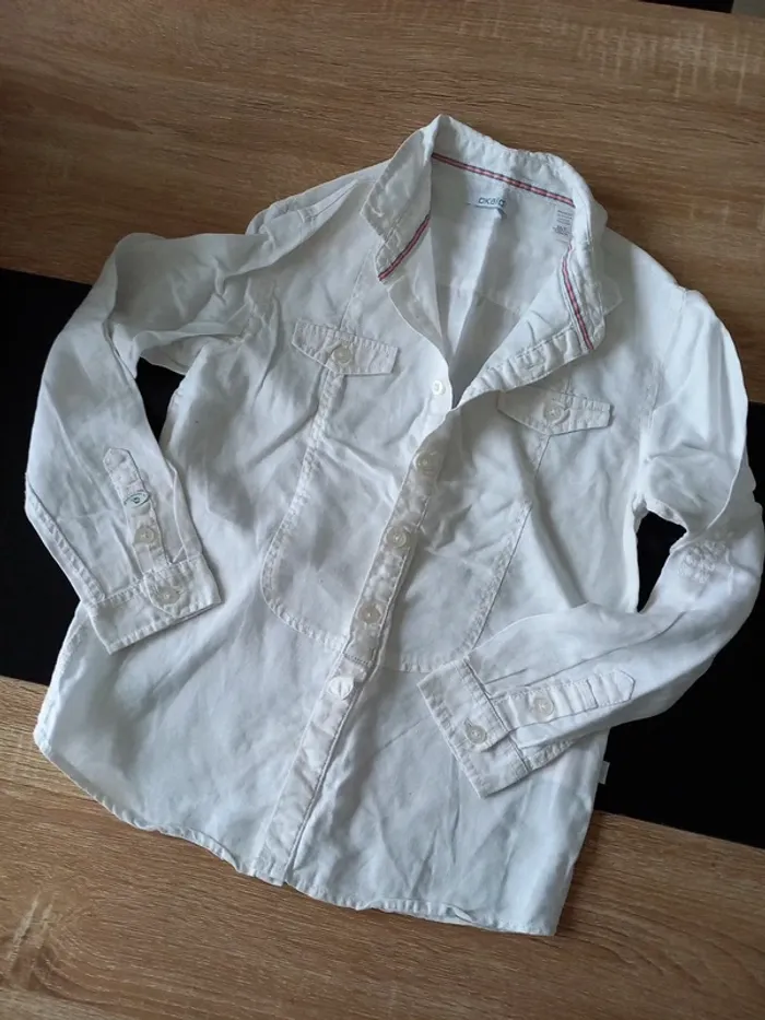 Chemise blanche en lin 8 ans - photo numéro 2