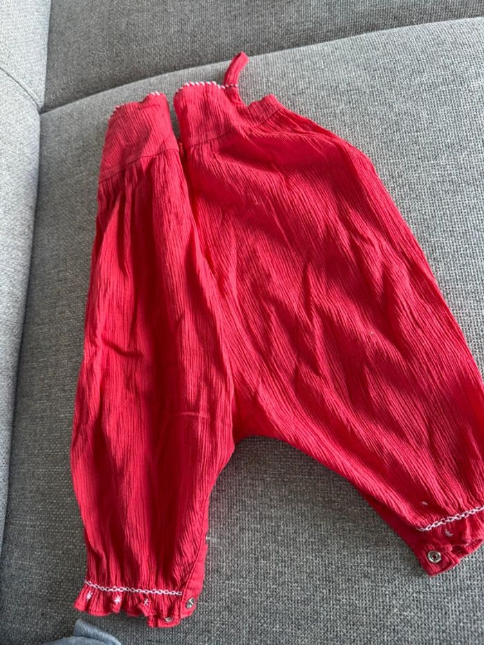 Combinaison légère pantalon corail tartine et chocolat 6 mois - photo numéro 3